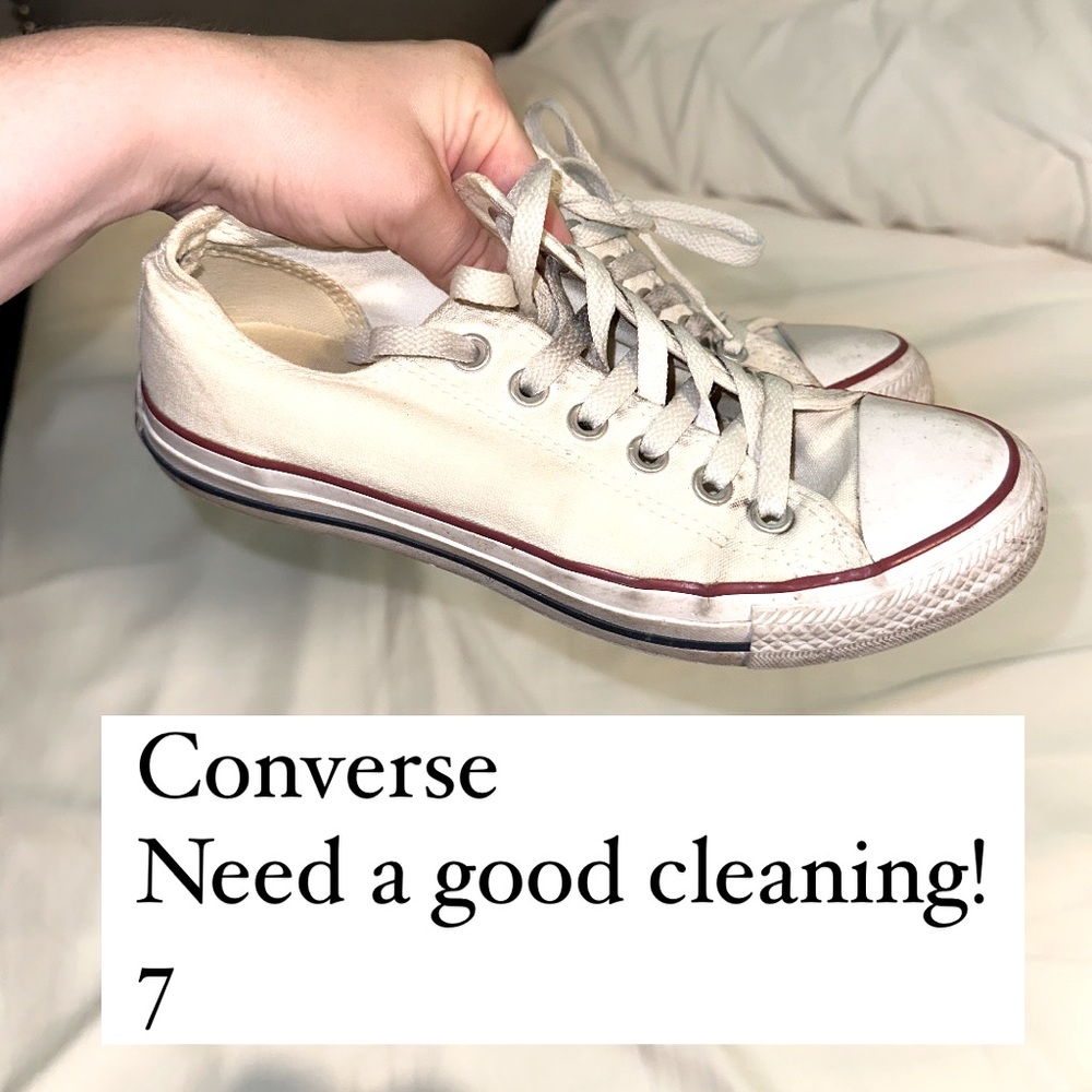Converse Off-White Sneakers with Red Trim